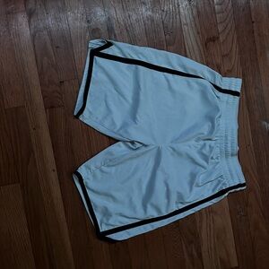 Men's White Athletic Shorts with Black Trim